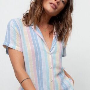 Rails Zuma top Jubilee stripe Pastel Rainbow